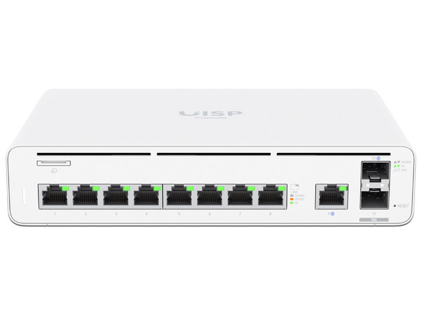 Consola UISP Ubiquiti, Gateway y Switch de Red Gigabit, Controlador con Plataforma UISP, Gestión Remota WISP, 128 GB SSD, 1 WAN 1GbE, 1 WAN SFP+10G, 8 Puertos LAN GbE RJ45.