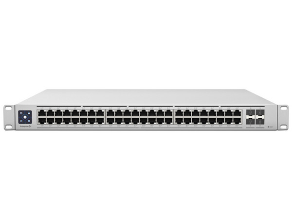 Switch administrable Ubiquiti Networks UniFi Switch Enterprise, Capa 3, 48 puertos 2.5GbE POE+, 4 puertos 10G SFP+, 720W, Con pantalla táctil de 1.3