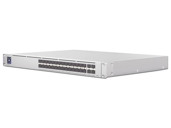 Switch Gigabit Ubiquiti Networks USW-PRO de 28 Puertos SFP+ y 4 puertos 25G, Color Gris.