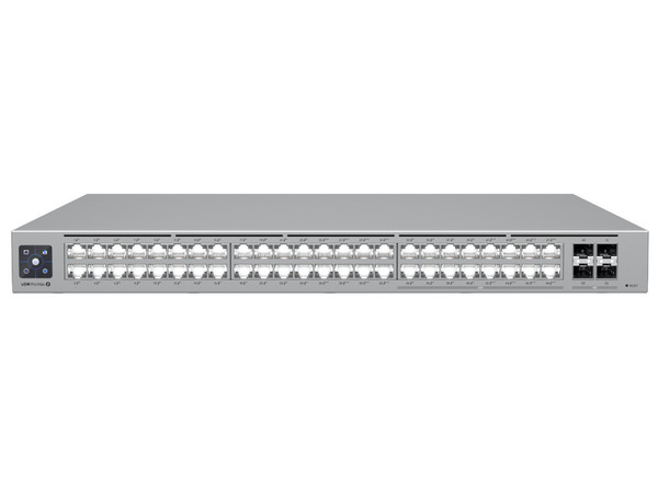 Switch Ubiquiti USW-PRO-MAX-48-POE de 48 Puertos RJ-45 10/100/1000 Mbps, Color Gris.