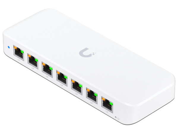 Switch Ubiquiti UniFi Ultra Capa 2, de 7 Puertos PoE+ y 1 Puerto PoE++ de Entrada, 52W Totales, Incluye Adaptador de Corriente