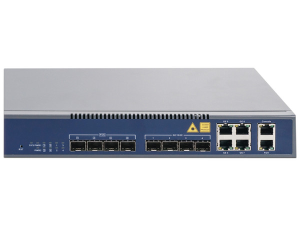 OLT V-SOL  V1600D4-DP de 4 puertos EPON con 8 puertos Uplink, hasta 256 ONUS. Color Azul