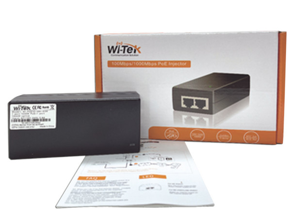 Inyector de Poder Wi-Tek Hi-PoE, 60 W, uso interior, Alcance 100 m.
