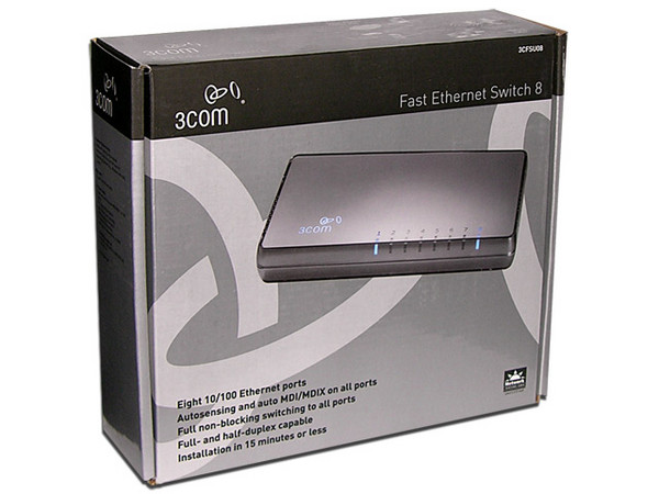 Switch 3Com de 8 Puertos, 10/100 Mbps
