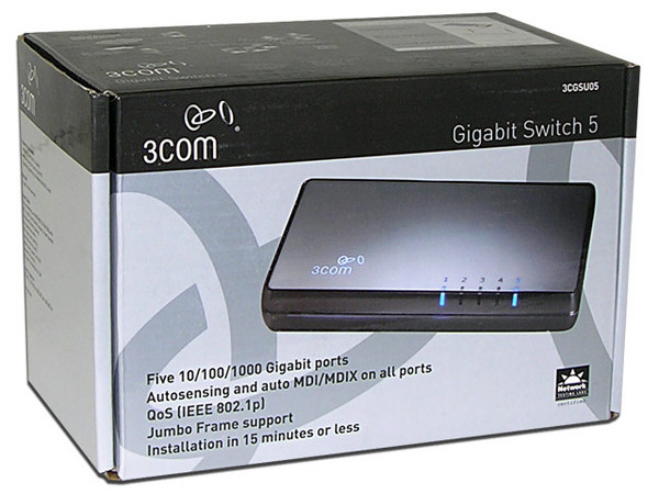 Switch 3Com Gigabit de 5 Puertos 10/100/1000 Mbps