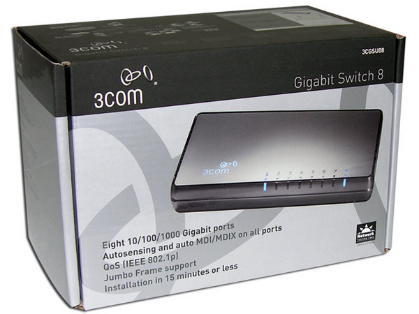 Switch 3Com Gigabit de 8 Puertos 10/100/1000 Mbps