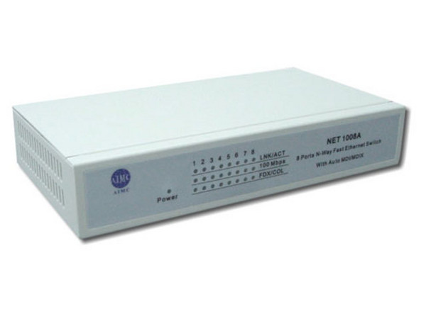 Switch AIMC de 8 puertos, 10/100 Mbps. Full Duplex.