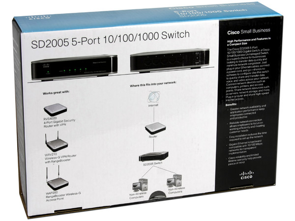Switch Cisco Gigabit Small Business SD2005 de 5 Puertos, 10/100/1000Mbps