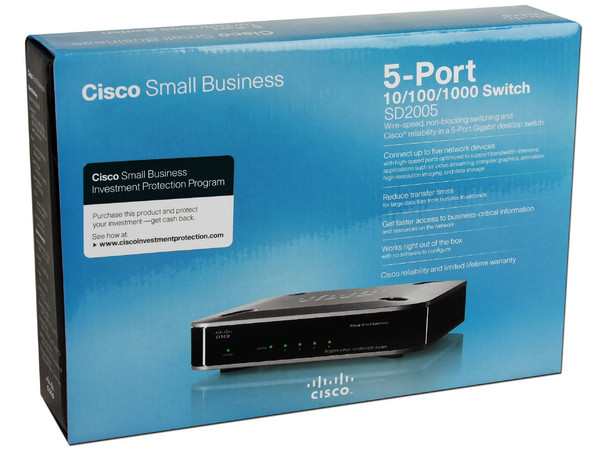Switch Cisco Gigabit Small Business SD2005 de 5 Puertos, 10/100/1000Mbps