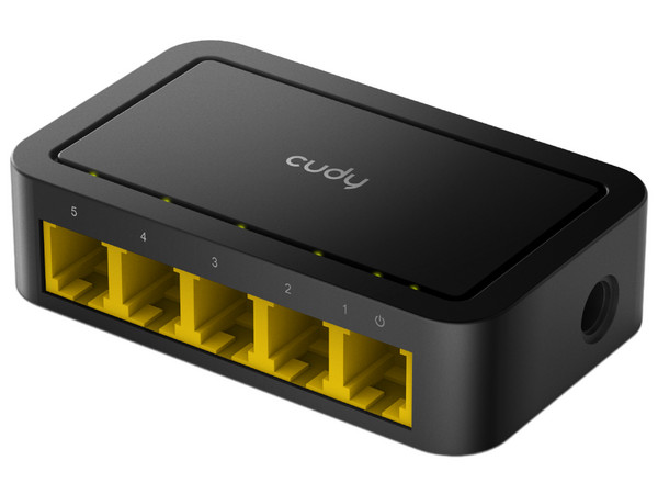 Switch Cudy FS105D de 5 Puertos de 10/100Mbps, No Administrable. Color Negro.
