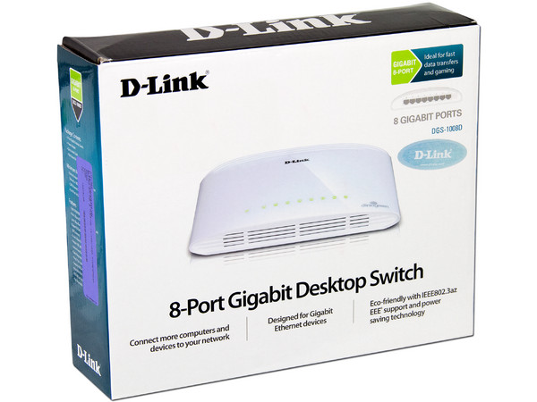 Switch Gigabit D-Link de 8 Puertos.