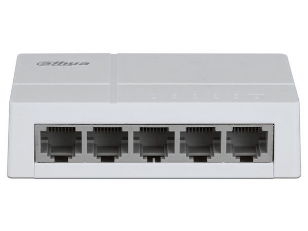 Switch para Escritorio 5 Puertos Fast Ethernet con velocidad de transmisión de 10/100 Mbps en un diseño compacto.