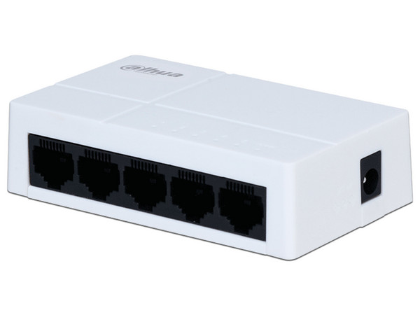 Switch Dahua DHT3700006, 5 Puertos  RJ-45 10/100 Mbps, Diseño Compacto. Color Blanco.