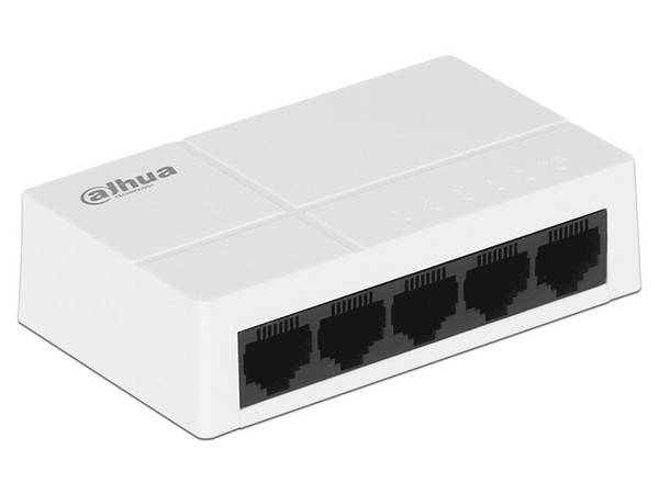 Switch Dahua DHT3700006, 5 Puertos  RJ-45 10/100 Mbps, Diseño Compacto. Color Blanco.