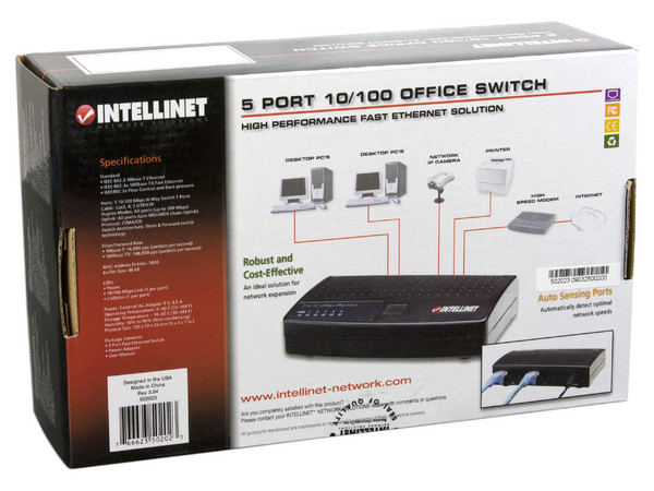 Switch INTELLINET de 5 Puertos 10/100Mbps