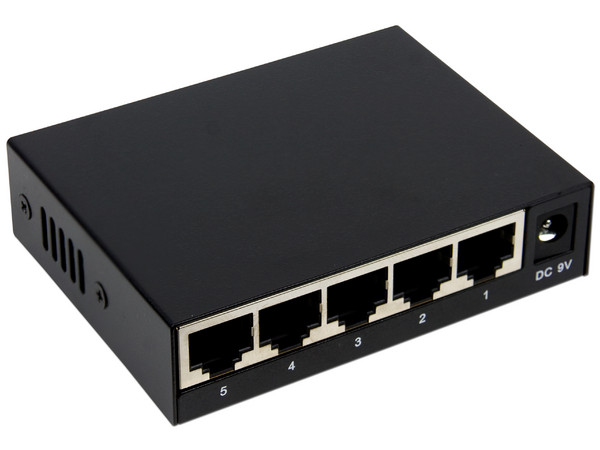 Switch Fast Ethernet INTELLINET de 5 Puertos 10/100Mbps, Metálico.                          