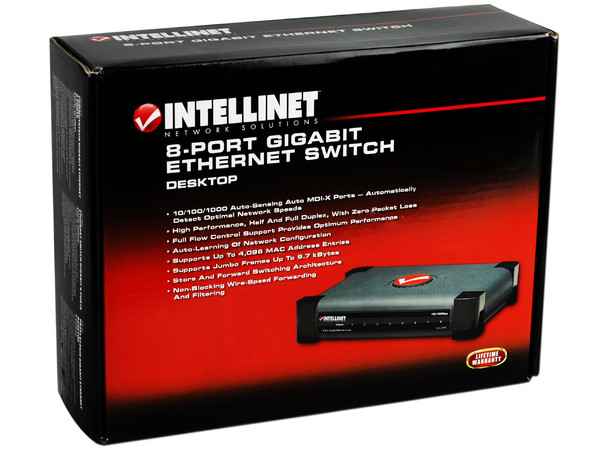 Switch INTELLINET Gigabit de 8 Puertos 10/100/1000 Mbps