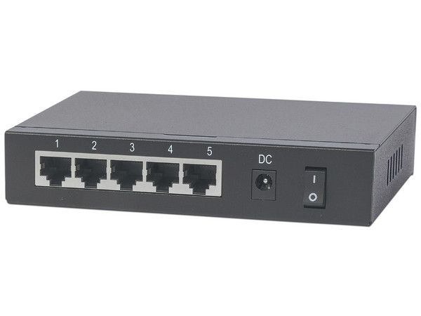 Switch Intellinet de 5 Puertos, Gigabit 10/100/1000 Mbps, 4 Puertos PoE.