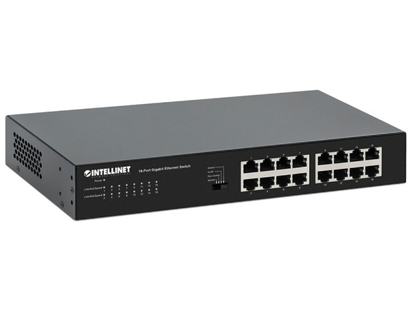 Switch Intellinet 561815 de 16 puertos de 10/100/1000 Mbps, RJ-45.