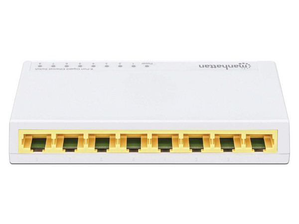 Switch Manhattan de 8 puertos Gigabit Ethernet, 10/100/1000 Mbps.