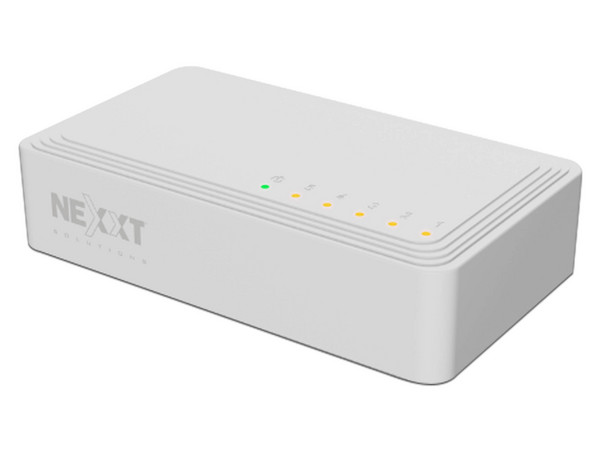 Switch Nexxt NW235NXT01, 5 Puertos RJ-45 10/100/1000 Mbps, Color Blanco.