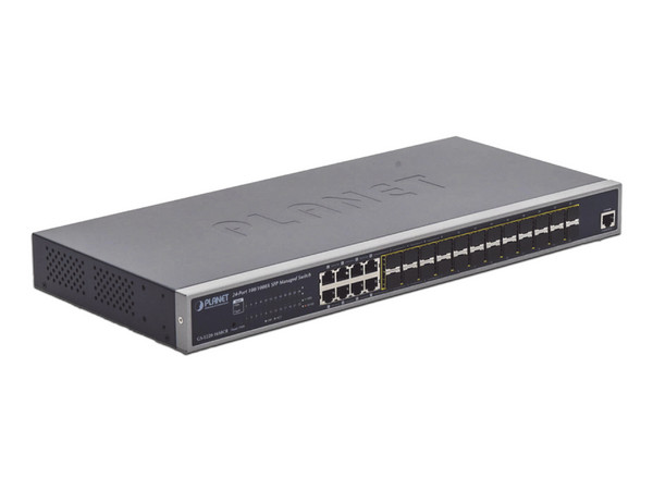 Switch Administrable Capa 2 Planet GS-5220-16S8CR de 24 Puertos SFP Gigabit 100/1000X y 8 Puertos Combo RJ45 Gigabit, Fuente de Alimentación Redundante.