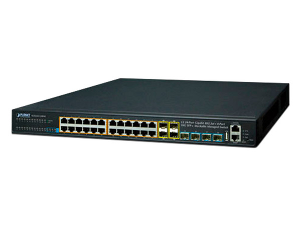 Switch Administrable Planet SGS-6341-24P4X, 24 Puertos PoE 10/100/1000T, 4 puertos SFP+.
