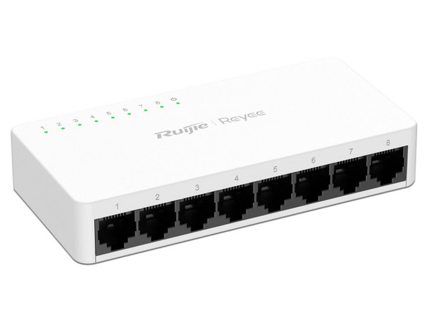 Switch PoE Ruijie de 8 puertos RJ-45 10/100/1000 Mbps, Color Negro.