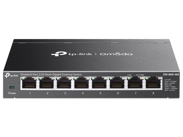 Switch TP-Link Omada DS108G-M2 No Administrado, 2.5G Ethernet (100/1000/2500). Color Negro.