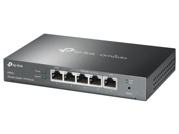 Switch TP-LINK Omada ER605 V2.3 SafeStream, 5 Puertos 10/100/1000Mbps, VPN, Gigabit Multi-WAN. Color Gris.
