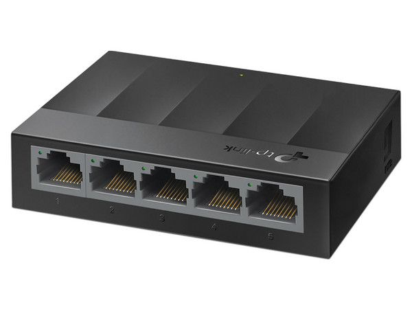 Switch TP-Link LS1005G(UN) de 5 puertos10/100/1000 Mbps, No Administrable. Color Negro.