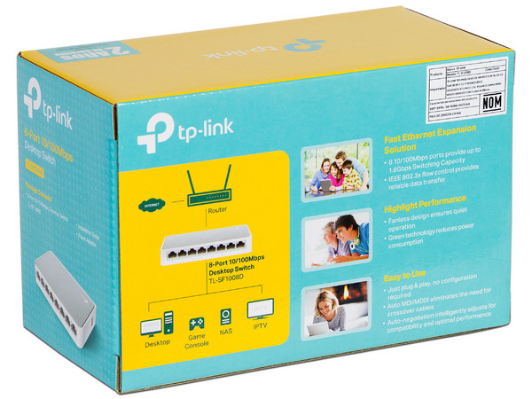 Switch TP-LINK de 8 Puertos, 10/100 Mbps.