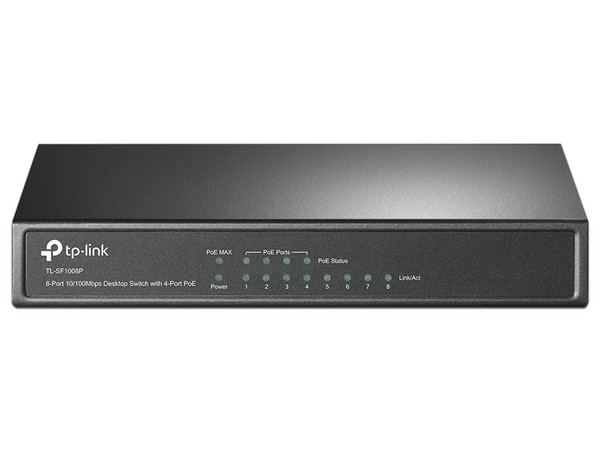 Switch TP-Link de 8 Puertos, 10/100 Mbps, 4 Puertos PoE 57W. 