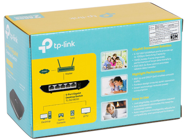 Switch Gigabit TP-Link de 5 Puertos, Gigabit 10/100/1000 Mbps.