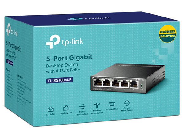 Switch Gigabit TP-LINK TL-SG1005LP de 5 Puertos, Gigabit 10/100/1000 Mbps, PoE.