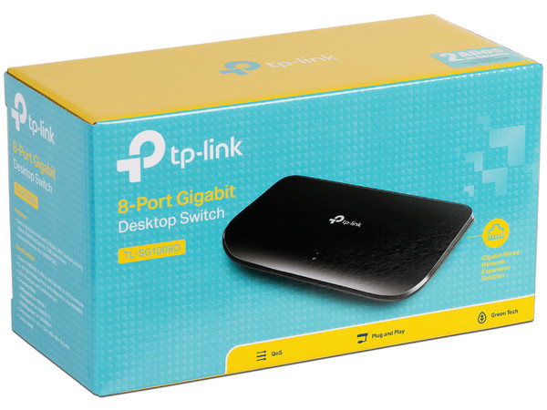 Switch Gigabit TP-LINK de 8 Puertos, 10/100/1000 Mbps.