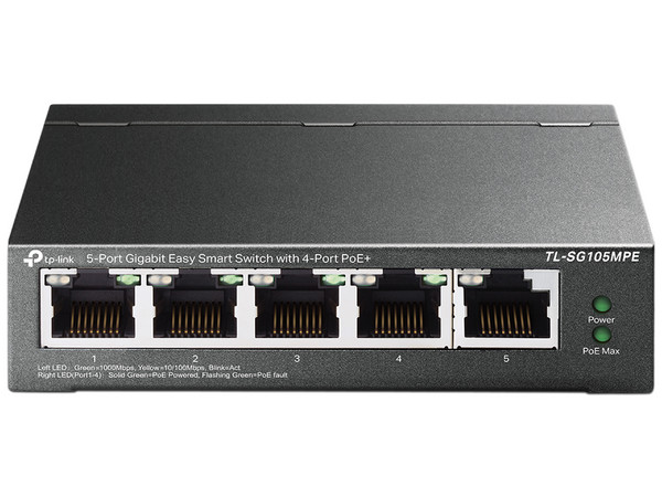 Conmutador TP-Link TL-SG105MPE, 5 Puertos 10/100/1000Mbps, 4 puertos PoE.