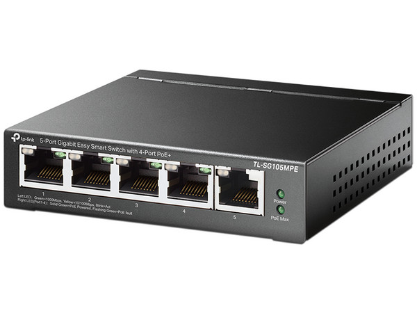 Conmutador TP-Link TL-SG105MPE, 5 Puertos 10/100/1000Mbps, 4 puertos PoE.