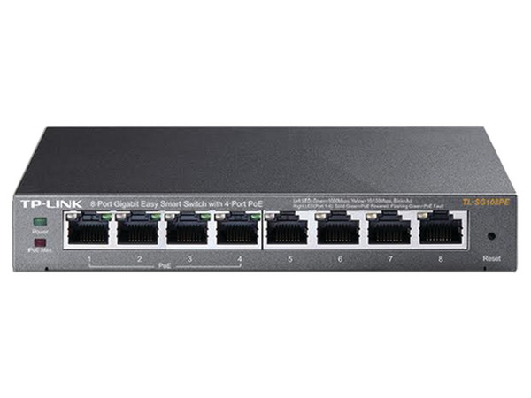 Switch Tp-Link Smart de 8 puertos Gigabit con 4 puertos PoE.