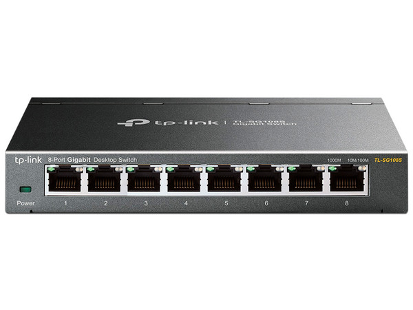Switch TP-Link TL-SG108S, 8 Puertos RJ-45 10/100/1000Mbps, Color Negro.