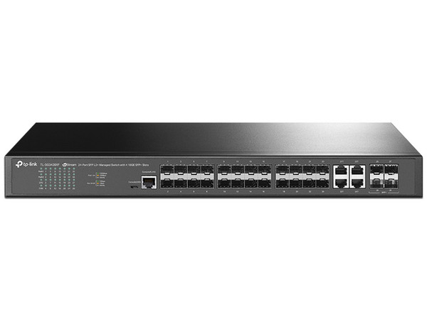 Switch Administrable TP-Link TL-SG3428XF de 24 puertos SFP L2 y 4 ranuras 10GE SFP+.