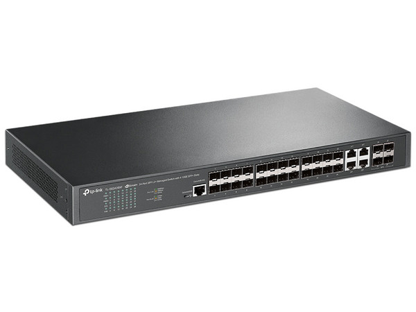 Switch Administrable TP-Link TL-SG3428XF de 24 puertos SFP L2 y 4 ranuras 10GE SFP+.