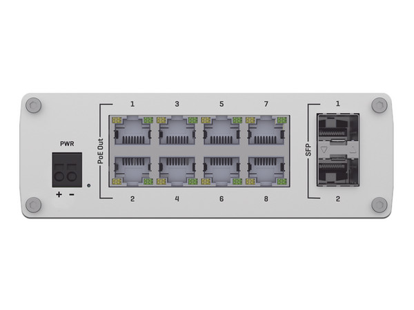 Switch Industrial Teltonika TSW200 No administrable de 8 puertos Gigabit PoE 802.3af/at y 2 puertos SFP.