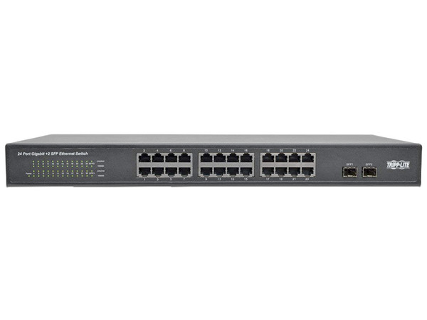 Switch No Administrable Tripp-Lite NG24 de 24 puertos 10/100/1000 Mbps, para escritorio y montaje en rack.