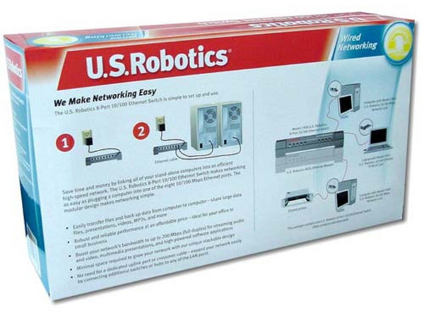 Switch US Robotics de 8 Puertos, 10/100Mbps