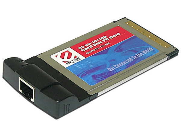 T. de Red Encore PCMCIA 32 Bits 10/100Mbps. Compatible con Windows Vista.