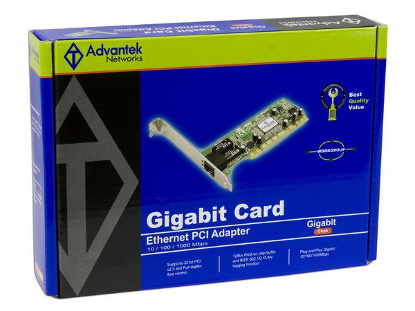 Tarjeta de Red Advantek Gigabit, 10/100/1000 Ethernet PCI.