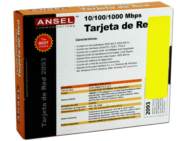 Tarjeta de Red ANSEL Gigabit PCI Card 10/100/1000Mbps