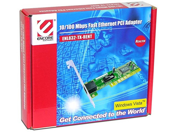 Tarjeta de Red ENCORE (Realtek) 10/100mbps, PCI.  Compatible con Windows Vista 32 y 64bits.
