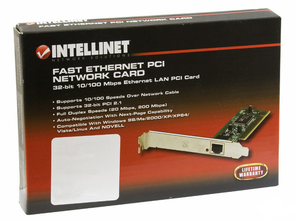 Tarjeta de Red INTELLINET 10/100 Mbps, PCI.